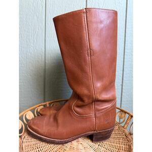 Vintage FRYE Men’s Pull-On Leather Boots Made in USA Size 8D Brown Heritage
